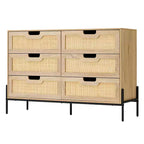 Große, breite Kommode mit 6 Schubladen, robuste Metallbeine, Bauernhaus-Kommode für Schrank, Wohnzimmer, Schlafzimmer,