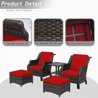 UPTIOT 5-teiliges Korbsessel-Set für den Außenbereich
