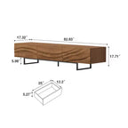 Luck Live 82.83 Mid-Century Modern Massivholz TV-Schrank mit Relief – 3 Schubladen, Metallbeine & Belüftungslöcher