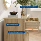 GustoWave Kommode für Schlafzimmer mit 3 Schubladen, 71 cm breite, moderne Schubladenkommode mit Metallgriffen, Schubladenorganizer aus Holz für Schlafzimmer, Wohnzimmer