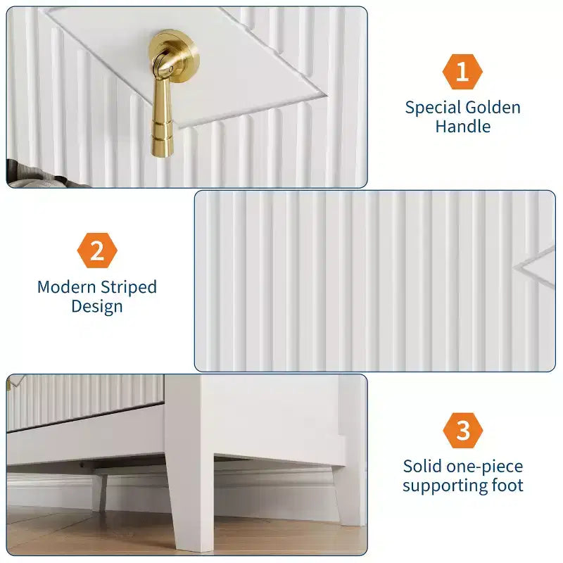 GustoWave Kommode für Schlafzimmer mit 3 Schubladen, 71 cm breite, moderne Schubladenkommode mit Metallgriffen, Schubladenorganizer aus Holz für Schlafzimmer, Wohnzimmer
