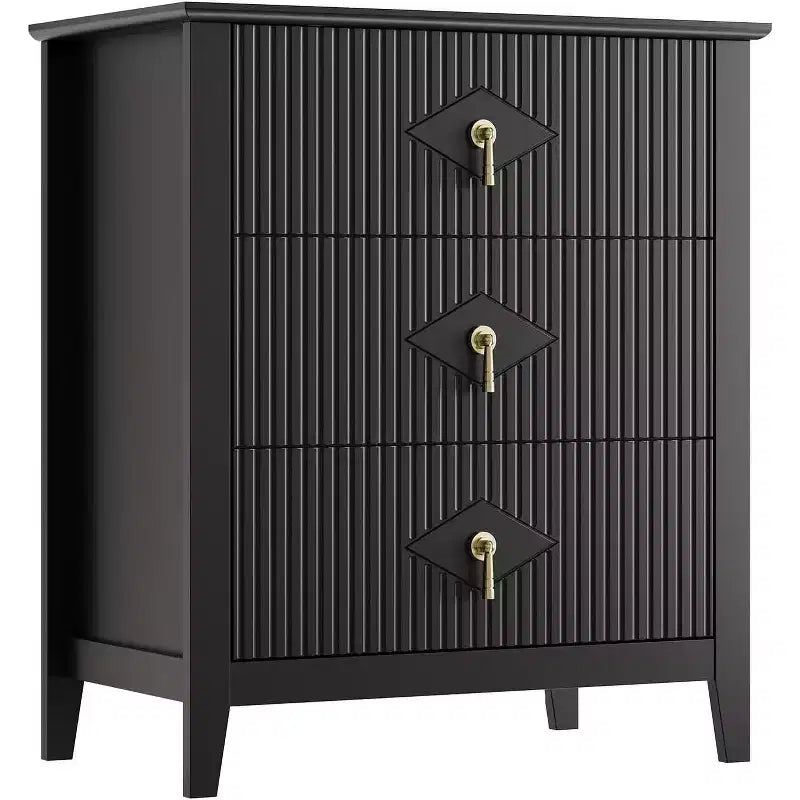 GustoWave Dresser for Bedroom with 3 Drawers, 28 Wide Modern Chest of Drawers with Metal Handle,Wood Drawer Organizer for Bedroom, Living Room