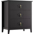 GustoWave Dresser for Bedroom with 3 Drawers, 28 Wide Modern Chest of Drawers with Metal Handle,Wood Drawer Organizer for Bedroom, Living Room