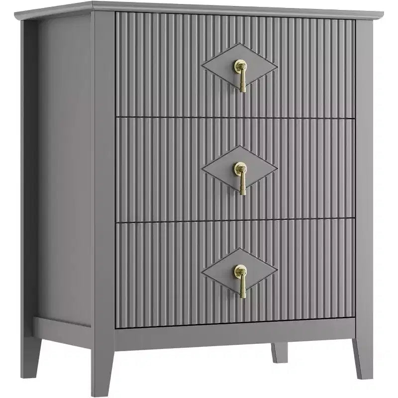 GustoWave Kommode für Schlafzimmer mit 3 Schubladen, 71 cm breite, moderne Schubladenkommode mit Metallgriffen, Schubladenorganizer aus Holz für Schlafzimmer, Wohnzimmer