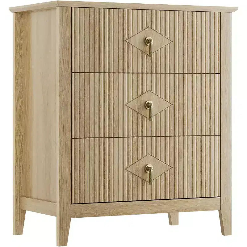 GustoWave Kommode für Schlafzimmer mit 3 Schubladen, 71 cm breite, moderne Schubladenkommode mit Metallgriffen, Schubladenorganizer aus Holz für Schlafzimmer, Wohnzimmer