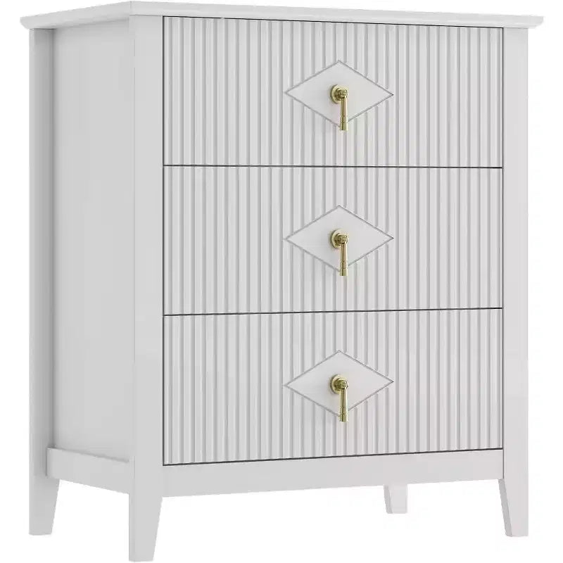 GustoWave Kommode für Schlafzimmer mit 3 Schubladen, 71 cm breite, moderne Schubladenkommode mit Metallgriffen, Schubladenorganizer aus Holz für Schlafzimmer, Wohnzimmer