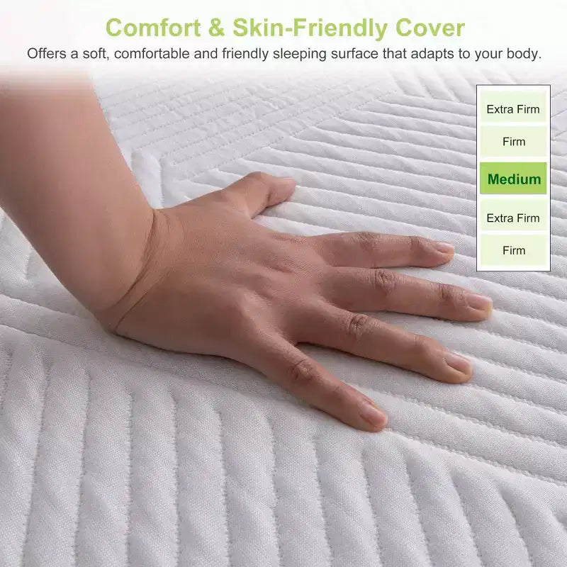 Wuleitex 10 Zoll bequeme Memory Foam Matratze, dreischichtige atmungsaktive hochwertige Schaumstoffmatratze, mit abnehmbarem Bezug