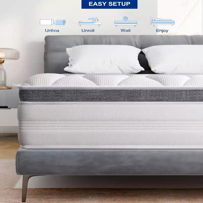 Wuleitex 10 Zoll bequeme Memory Foam Matratze, dreischichtige atmungsaktive hochwertige Schaumstoffmatratze, mit abnehmbarem Bezug