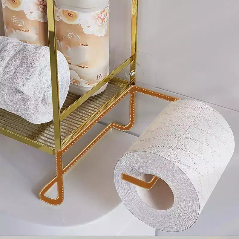 2-stufiges Badezimmerregal, platzsparendes Mehrzweck-Metallregal über der Toilette mit 2 Haken