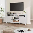 TV-Möbel, TV-Schrank mit verstellbaren Regalen, Bauernhaus-TV-Schrank mit Türen, für Wohnzimmer, Schlafzimmer