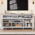TV-Möbel, TV-Schrank mit verstellbaren Regalen, Bauernhaus-TV-Schrank mit Türen, für Wohnzimmer, Schlafzimmer