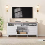 TV-Möbel, TV-Schrank mit verstellbaren Regalen, Bauernhaus-TV-Schrank mit Türen, für Wohnzimmer, Schlafzimmer