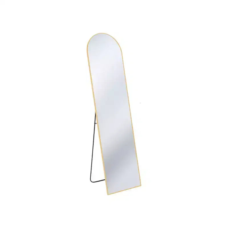 HomeRoots 59 Gold Metal Arch Freestanding and Wall Mount Framed Full Length Mirror