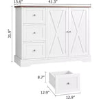 Buffetschrank mit Türen, Schubladen, Bauernhaus-Kaffeebar-Sideboard