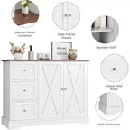 Buffetschrank mit Türen, Schubladen, Bauernhaus-Kaffeebar-Sideboard