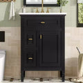 GDFStudio Crystal 24 Solid Wood Bathroom Vanity with Sink and Adjustable Shelf