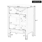 GDFStudio Crystal 24 Waschtischunterschrank aus Massivholz mit Waschbecken und verstellbarer Ablage