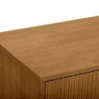 Teamson Home Tremolo Moderner Boho-Nachttisch mit 2 Schubladen, Massivholz und modernen geriffelten Fronten