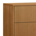 Teamson Home Tremolo Moderner Boho-Nachttisch mit 2 Schubladen, Massivholz und modernen geriffelten Fronten