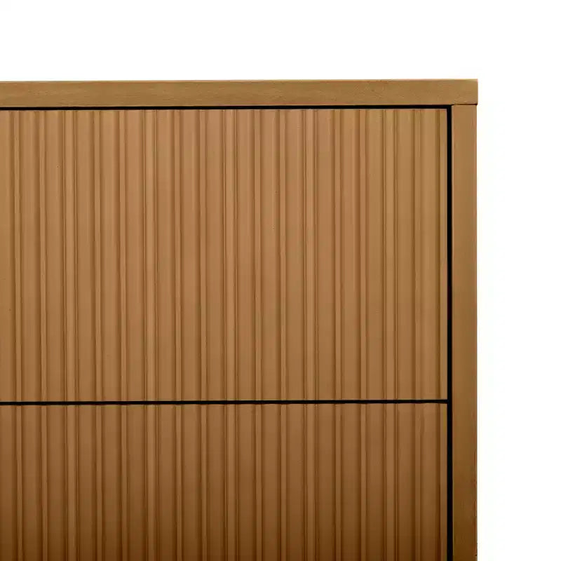 Teamson Home Tremolo Moderner Boho-Nachttisch mit 2 Schubladen, Massivholz und modernen geriffelten Fronten