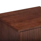 Teamson Home Tremolo Moderner Boho-Nachttisch mit 2 Schubladen, Massivholz und modernen geriffelten Fronten