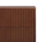 Teamson Home Tremolo Moderner Boho-Nachttisch mit 2 Schubladen, Massivholz und modernen geriffelten Fronten