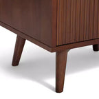 Teamson Home Tremolo Moderner Boho-Nachttisch mit 2 Schubladen, Massivholz und modernen geriffelten Fronten