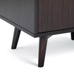 Teamson Home Tremolo Moderner Boho-Nachttisch mit 2 Schubladen, Massivholz und modernen geriffelten Fronten