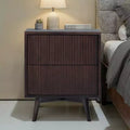 Teamson Home Tremolo Modern Boho 2-Drawer Nightstand with Solid Wood & Contemporary Fluted Fronts