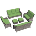 UPTIOT 6-teiliges Loungesofa für den Außenbereich aus Polyrattan