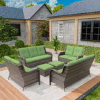 UPTIOT 6-teiliges Loungesofa für den Außenbereich aus Polyrattan