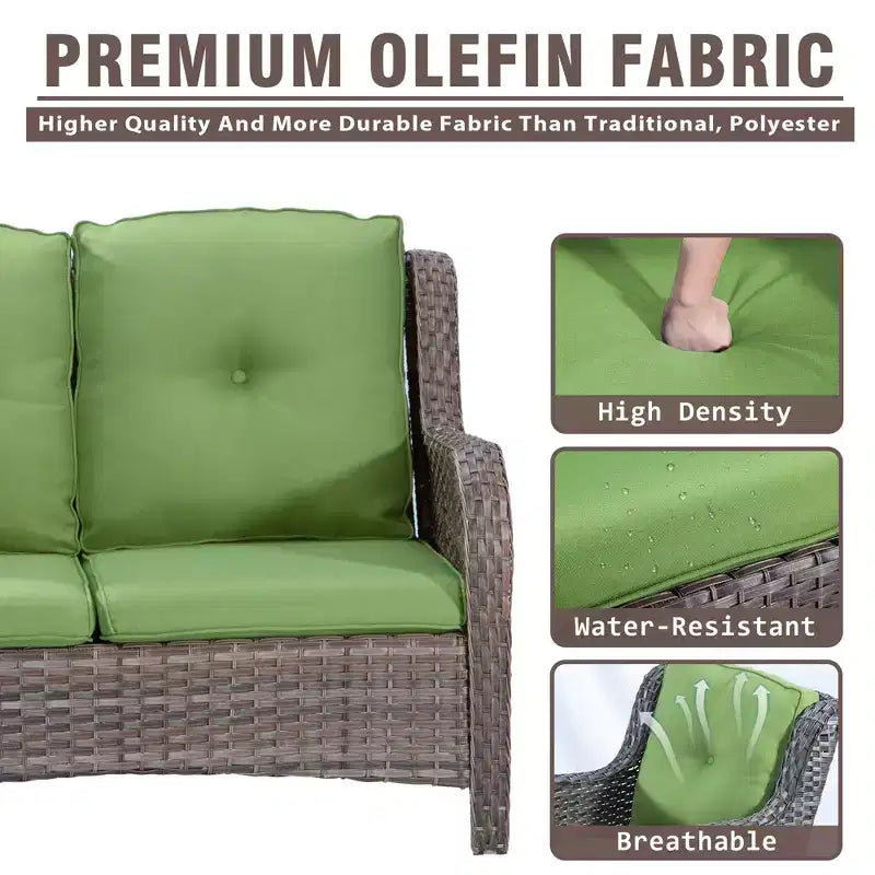 UPTIOT 6-teiliges Loungesofa für den Außenbereich aus Polyrattan