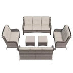 UPTIOT 6 Pieces Outdoor Wicker Sectional Sofa