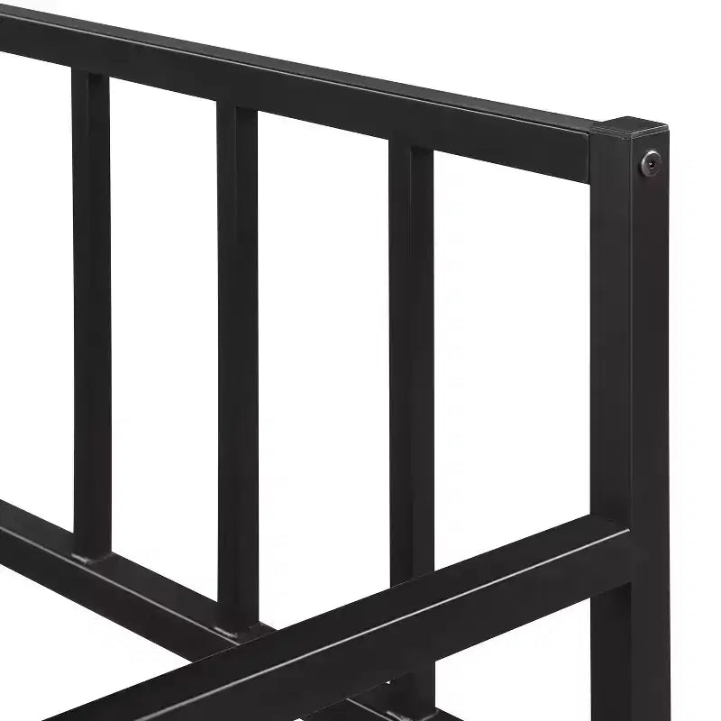 Metall-Tagesbett in Twin-Größe mit Rollbett, Metall-Lounge-Tagesbettgestell mit ausziehbarem Rollbett für das Wohnzimmer, Schwarz