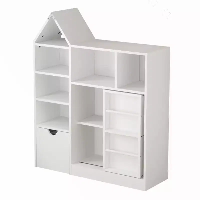 Kinder Bücherregal mit verschiebbarer Schublade, Bücherregal mit 7 Staufächern, Kinder-Aufbewahrungsschrank für Spielzimmer, Kinderzimmer, Klassenzimmer