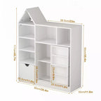 Kinder Bücherregal mit verschiebbarer Schublade, Bücherregal mit 7 Staufächern, Kinder-Aufbewahrungsschrank für Spielzimmer, Kinderzimmer, Klassenzimmer