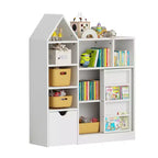 Kinder Bücherregal mit verschiebbarer Schublade, Bücherregal mit 7 Staufächern, Kinder-Aufbewahrungsschrank für Spielzimmer, Kinderzimmer, Klassenzimmer