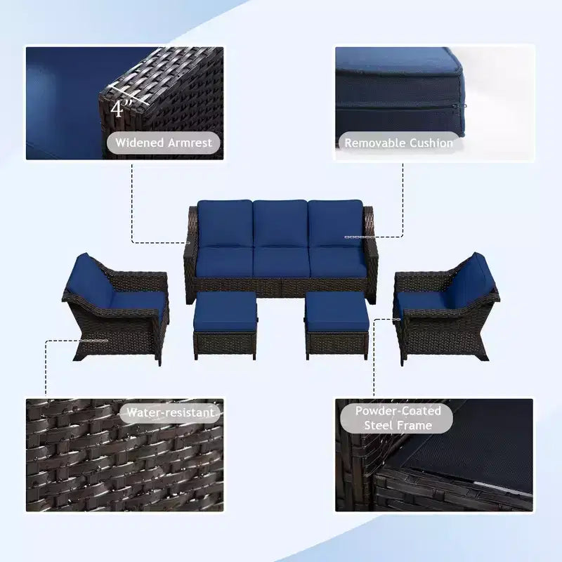 UPTIOT 5-teiliges Outdoor-Sitzgruppe