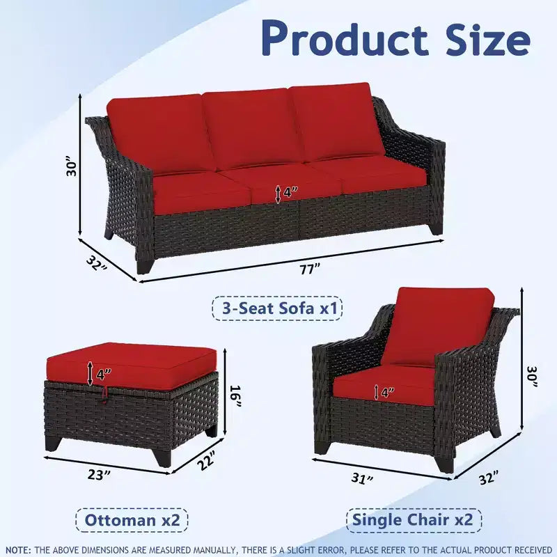UPTIOT 5-teiliges Outdoor-Sitzgruppe
