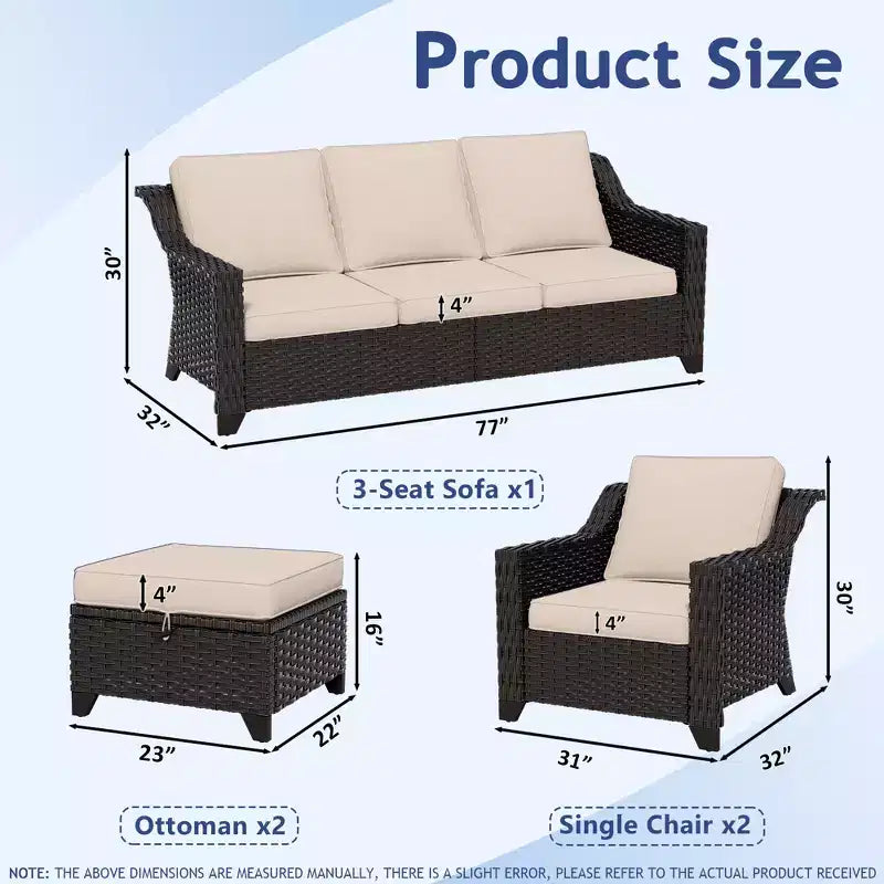 UPTIOT 5-teiliges Outdoor-Sitzgruppe