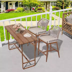 Barhocker-Set (2 Stück) in Thekenhöhe, Rattan-Barhocker mit Rückenlehne und Armlehnen