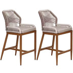 Barhocker-Set (2 Stück) in Thekenhöhe, Rattan-Barhocker mit Rückenlehne und Armlehnen