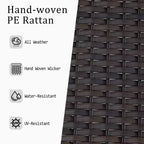 UPTIOT 6-teiliges Loungeset aus Weidengeflecht, drehbare Outdoor-Schaukelstühle