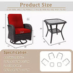 UPTIOT 6-teiliges Loungeset aus Weidengeflecht, drehbare Outdoor-Schaukelstühle