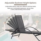 Celebalcony Liegestuhl für den Außenbereich, 2er-Set, Pool-Chaiselongue mit S-förmiger Armlehne, Terrassen-Liegestühle mit verstellbarer Rückenlehne