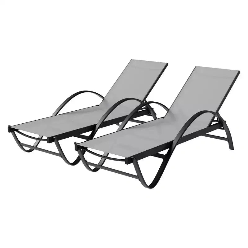 Celebalcony Liegestuhl für den Außenbereich, 2er-Set, Pool-Chaiselongue mit S-förmiger Armlehne, Terrassen-Liegestühle mit verstellbarer Rückenlehne