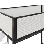Bellemave Hochbett mit Schreibtisch & Regalen, Schwarz