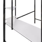Bellemave Hochbett mit Schreibtisch & Regalen, Schwarz