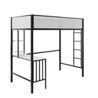 Bellemave Hochbett mit Schreibtisch & Regalen, Schwarz