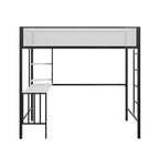Bellemave Hochbett mit Schreibtisch & Regalen, Schwarz